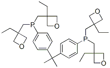 isopropylidenedi-p-phenylenebis[bis[(3-ethyl-3-oxetanyl)methyl]phosphine] Struktur