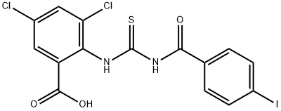 3,5-DICHLORO-2-[[[(4-IODOBENZOYL)AMINO]THIOXOMETHYL]AMINO]-BENZOIC ACID Struktur