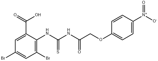 3,5-DIBROMO-2-[[[[(4-NITROPHENOXY)ACETYL]AMINO]THIOXOMETHYL]AMINO]-BENZOIC ACID Struktur