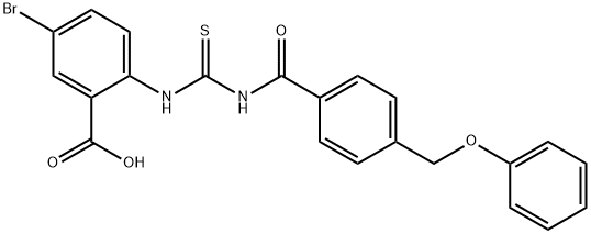 5-BROMO-2-[[[[4-(PHENOXYMETHYL)BENZOYL]AMINO]THIOXOMETHYL]AMINO]-BENZOIC ACID Struktur