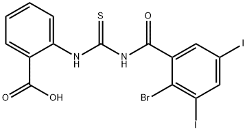 2-[[[(2-BROMO-3,5-DIIODOBENZOYL)AMINO]THIOXOMETHYL]AMINO]-BENZOIC ACID Struktur