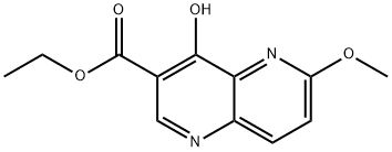 4-Hydroxy-6-Methoxy-[1,5]naphthyridine-3- carboxylic Acid Ethyl Ester Struktur