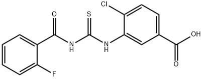 4-CHLORO-3-[[[(2-FLUOROBENZOYL)AMINO]THIOXOMETHYL]AMINO]-BENZOIC ACID Struktur