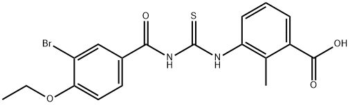 3-[[[(3-BROMO-4-ETHOXYBENZOYL)AMINO]THIOXOMETHYL]AMINO]-2-METHYL-BENZOIC ACID Struktur