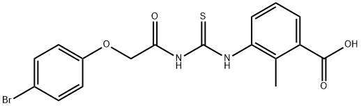 3-[[[[(4-BROMOPHENOXY)ACETYL]AMINO]THIOXOMETHYL]AMINO]-2-METHYL-BENZOIC ACID Struktur