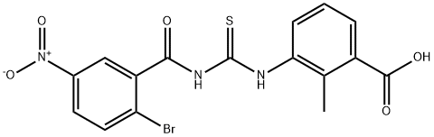 3-[[[(2-BROMO-5-NITROBENZOYL)AMINO]THIOXOMETHYL]AMINO]-2-METHYL-BENZOIC ACID Struktur