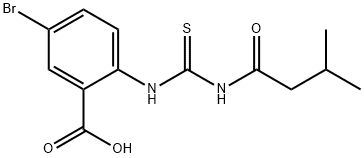 5-BROMO-2-[[[(3-METHYL-1-OXOBUTYL)AMINO]THIOXOMETHYL]AMINO]-BENZOIC ACID Struktur