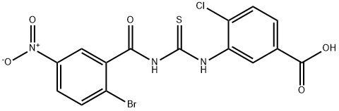 3-[[[(2-BROMO-5-NITROBENZOYL)AMINO]THIOXOMETHYL]AMINO]-4-CHLORO-BENZOIC ACID Struktur