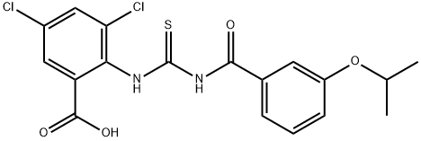 3,5-DICHLORO-2-[[[[3-(1-METHYLETHOXY)BENZOYL]AMINO]THIOXOMETHYL]AMINO]-BENZOIC ACID Struktur