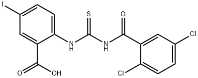 2-[[[(2,5-DICHLOROBENZOYL)AMINO]THIOXOMETHYL]AMINO]-5-IODO-BENZOIC ACID Struktur