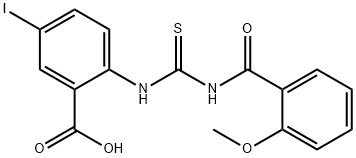 5-IODO-2-[[[(2-METHOXYBENZOYL)AMINO]THIOXOMETHYL]AMINO]-BENZOIC ACID Struktur