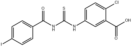 2-CHLORO-5-[[[(4-IODOBENZOYL)AMINO]THIOXOMETHYL]AMINO]-BENZOIC ACID Struktur