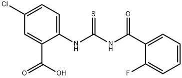 5-CHLORO-2-[[[(2-FLUOROBENZOYL)AMINO]THIOXOMETHYL]AMINO]-BENZOIC ACID Struktur