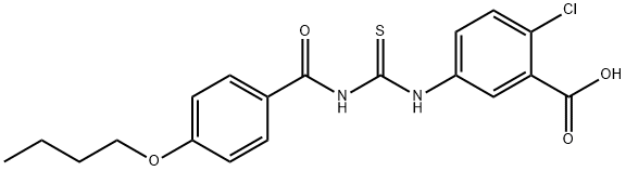 5-[[[(4-BUTOXYBENZOYL)AMINO]THIOXOMETHYL]AMINO]-2-CHLORO-BENZOIC ACID Struktur