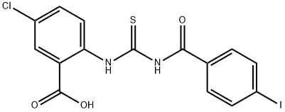 5-CHLORO-2-[[[(4-IODOBENZOYL)AMINO]THIOXOMETHYL]AMINO]-BENZOIC ACID Struktur