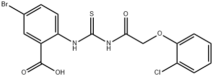 5-BROMO-2-[[[[(2-CHLOROPHENOXY)ACETYL]AMINO]THIOXOMETHYL]AMINO]-BENZOIC ACID Struktur