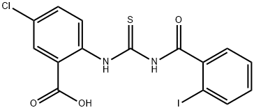 5-CHLORO-2-[[[(2-IODOBENZOYL)AMINO]THIOXOMETHYL]AMINO]-BENZOIC ACID Struktur