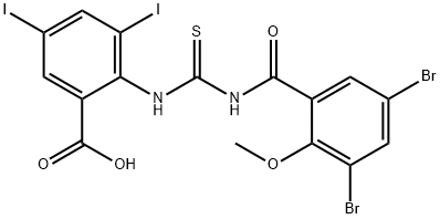 2-[[[(3,5-DIBROMO-2-METHOXYBENZOYL)AMINO]THIOXOMETHYL]AMINO]-3,5-DIIODO-BENZOIC ACID Struktur