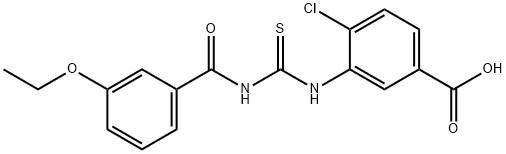 4-CHLORO-3-[[[(3-ETHOXYBENZOYL)AMINO]THIOXOMETHYL]AMINO]-BENZOIC ACID Struktur