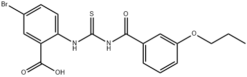 5-BROMO-2-[[[(3-PROPOXYBENZOYL)AMINO]THIOXOMETHYL]AMINO]-BENZOIC ACID Struktur