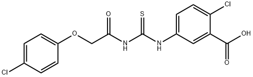 2-CHLORO-5-[[[[(4-CHLOROPHENOXY)ACETYL]AMINO]THIOXOMETHYL]AMINO]-BENZOIC ACID Struktur