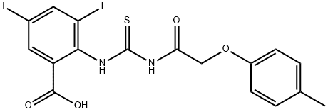 3,5-DIIODO-2-[[[[(4-METHYLPHENOXY)ACETYL]AMINO]THIOXOMETHYL]AMINO]-BENZOIC ACID Struktur