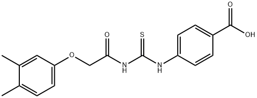 4-[[[[(3,4-DIMETHYLPHENOXY)ACETYL]AMINO]THIOXOMETHYL]AMINO]-BENZOIC ACID Struktur