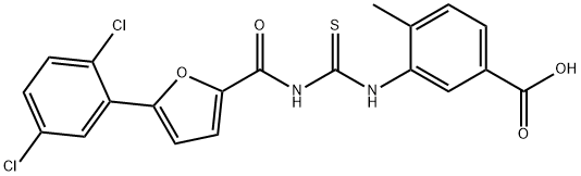 3-[[[[[5-(2,5-DICHLOROPHENYL)-2-FURANYL]CARBONYL]AMINO]THIOXOMETHYL]AMINO]-4-METHYL-BENZOIC ACID Struktur