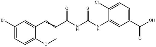 3-[[[[3-(5-BROMO-2-METHOXYPHENYL)-1-OXO-2-PROPENYL]AMINO]THIOXOMETHYL]AMINO]-4-CHLORO-BENZOIC ACID Struktur