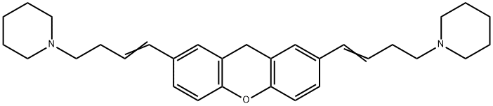 1,1'-[(9H-Xanthene-2,7-diyl)bis(3-butene-4,1-diyl)]bispiperidine Struktur