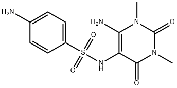 4-Amino-N-(6-amino-1,2,3,4-tetrahydro-1,3-dimethyl-2,4-dioxopyrimidin-5-yl)benzenesulfonamide Struktur