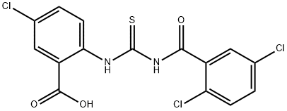 5-CHLORO-2-[[[(2,5-DICHLOROBENZOYL)AMINO]THIOXOMETHYL]AMINO]-BENZOIC ACID Struktur