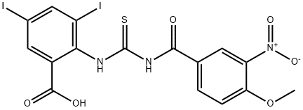 3,5-DIIODO-2-[[[(4-METHOXY-3-NITROBENZOYL)AMINO]THIOXOMETHYL]AMINO]-BENZOIC ACID Struktur