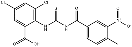 3,5-DICHLORO-2-[[[(4-METHYL-3-NITROBENZOYL)AMINO]THIOXOMETHYL]AMINO]-BENZOIC ACID Struktur