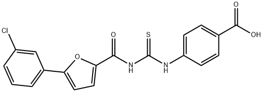 4-[[[[[5-(3-CHLOROPHENYL)-2-FURANYL]CARBONYL]AMINO]THIOXOMETHYL]AMINO]-BENZOIC ACID Struktur