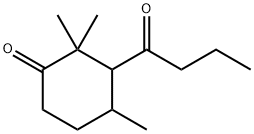 2,2,4-Trimethyl-3-(1-oxobutyl)-1-cyclohexanone Struktur