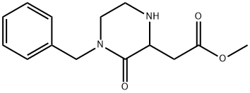 Methyl 2-(4-benzyl-3-oxo-2-piperazinyl)acetate Struktur