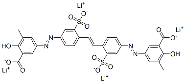 tetralithium 5,5'-[vinylenebis[(3-sulphonato-4,1-phenylene)azo]]bis[3-methylsalicylate] Struktur