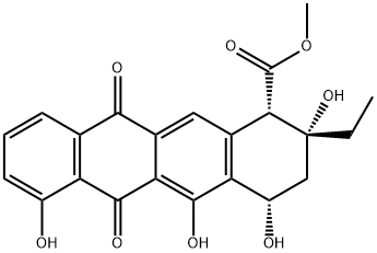 (1S,2R,4S)-2-Ethyl-1,2,3,4,6,11-hexahydro-2,4,5,7-tetrahydroxy-6,11-dioxo-1-naphthacenecarboxylic acid methyl ester Struktur