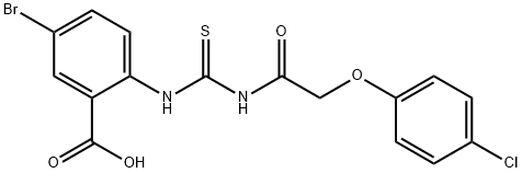 5-BROMO-2-[[[[(4-CHLOROPHENOXY)ACETYL]AMINO]THIOXOMETHYL]AMINO]-BENZOIC ACID Struktur