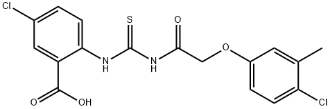 5-CHLORO-2-[[[[(4-CHLORO-3-METHYLPHENOXY)ACETYL]AMINO]THIOXOMETHYL]AMINO]-BENZOIC ACID Struktur