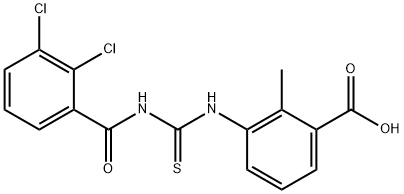 3-[[[(2,3-DICHLOROBENZOYL)AMINO]THIOXOMETHYL]AMINO]-2-METHYL-BENZOIC ACID Struktur