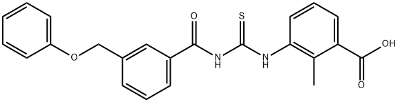 2-METHYL-3-[[[[3-(PHENOXYMETHYL)BENZOYL]AMINO]THIOXOMETHYL]AMINO]-BENZOIC ACID Struktur