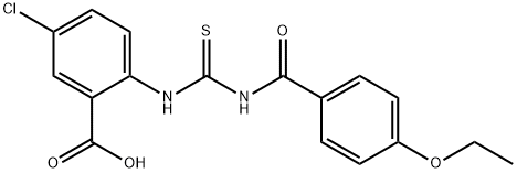 5-CHLORO-2-[[[(4-ETHOXYBENZOYL)AMINO]THIOXOMETHYL]AMINO]-BENZOIC ACID Struktur