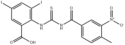 3,5-DIIODO-2-[[[(4-METHYL-3-NITROBENZOYL)AMINO]THIOXOMETHYL]AMINO]-BENZOIC ACID Struktur