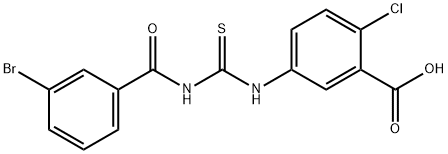 5-[[[(3-BROMOBENZOYL)AMINO]THIOXOMETHYL]AMINO]-2-CHLORO-BENZOIC ACID Struktur