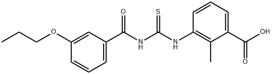 2-METHYL-3-[[[(3-PROPOXYBENZOYL)AMINO]THIOXOMETHYL]AMINO]-BENZOIC ACID Struktur