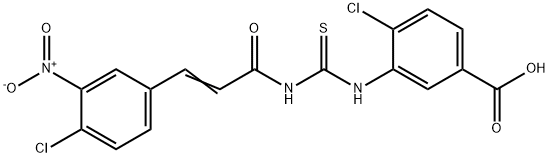 4-CHLORO-3-[[[[3-(4-CHLORO-3-NITROPHENYL)-1-OXO-2-PROPENYL]AMINO]THIOXOMETHYL]AMINO]-BENZOIC ACID Struktur