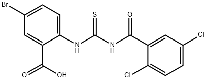 5-BROMO-2-[[[(2,5-DICHLOROBENZOYL)AMINO]THIOXOMETHYL]AMINO]-BENZOIC ACID Struktur