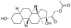 [2-[(3S,5R,8R,9S,10S,13S,14S,17R)-3,17-dihydroxy-10,13-dimethyl-1,2,3, 4,5,6,7,8,9,11,12,14,15,16-tetradecahydrocyclopenta[a]phenanthren-17-y l]-2-oxo-ethyl] acetate Struktur